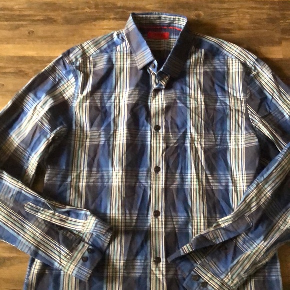 Men’s Alfani Plaid Button Down size M - Picture 4 of 10